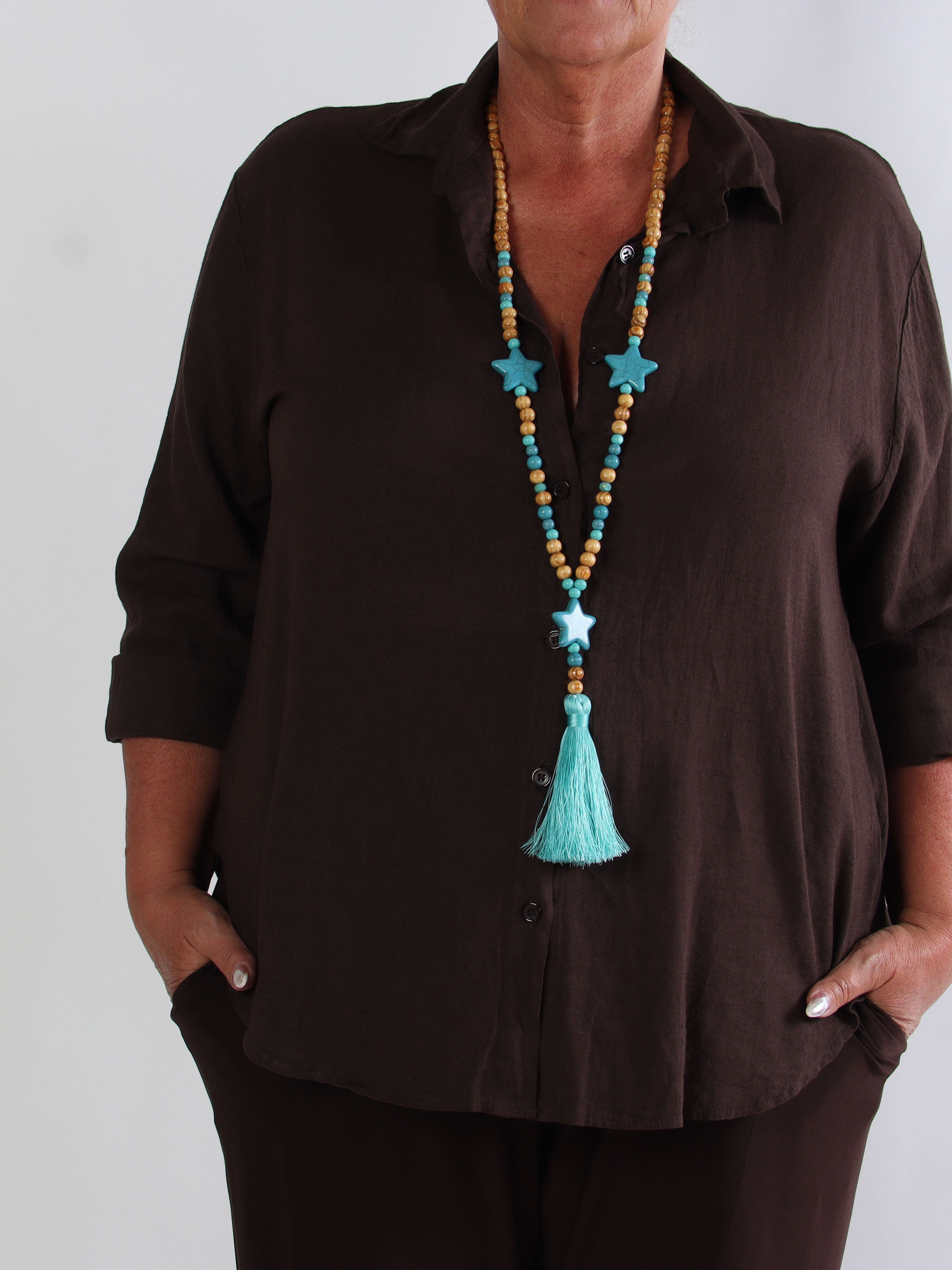 Clara Shirt - Enfärgad plus size skjorta i viskos och linne